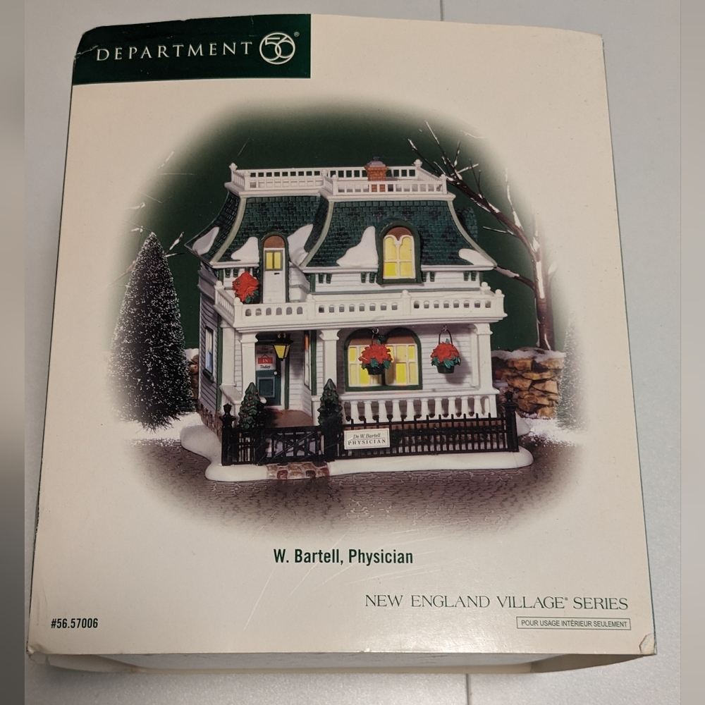 Dept 56 W. Bartell, Physician, New England Village Series NO LIGHT CORD